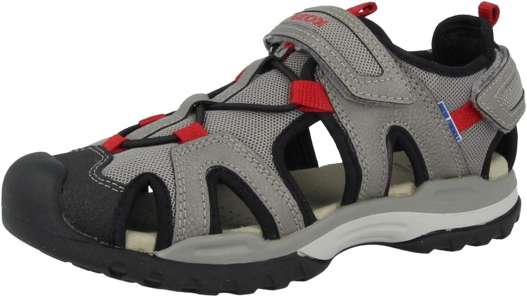 Geox Jungen J Borealis Boy BSandalen 29 EU Grey Red, 29 EU Grey Red