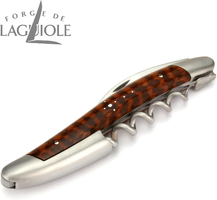 Forge de Laguiole Kellnermesser - Griff Schlangenholz Amourette - Edelstahl matt - Weinöffner Sommel