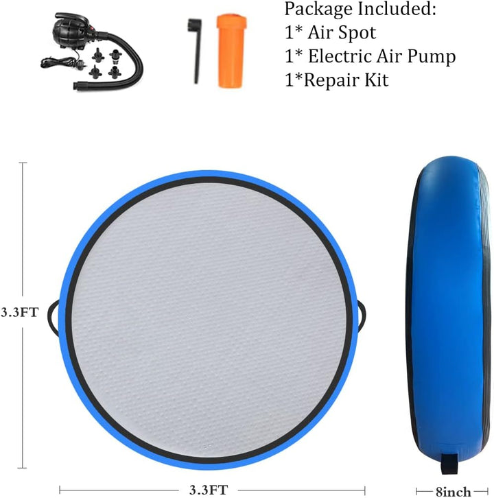 Airspot Air Matte Track 20 cm Höhe, Aufblasbare Gymnastik Tumbling Matten, Gymnastikmatte mit Pumpe,