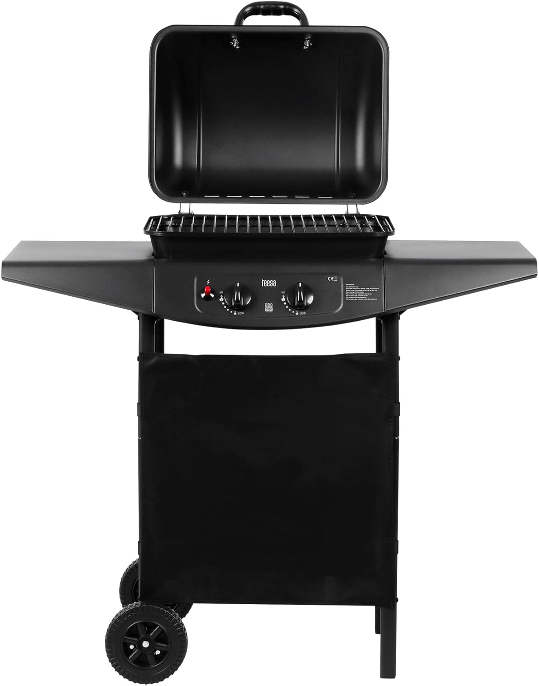 TEESA TSA0080 Gas-Grill, 2 Brenner, schwarz