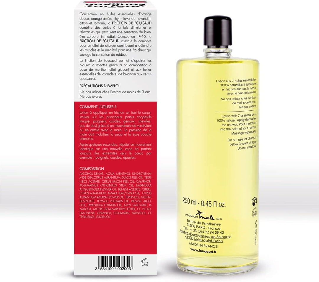 Lotion | Muskeltonus, Frische & Wohlbefinden | Glasflasche 500 ml | Ätherisches Öl-Konzentrat |Fouca