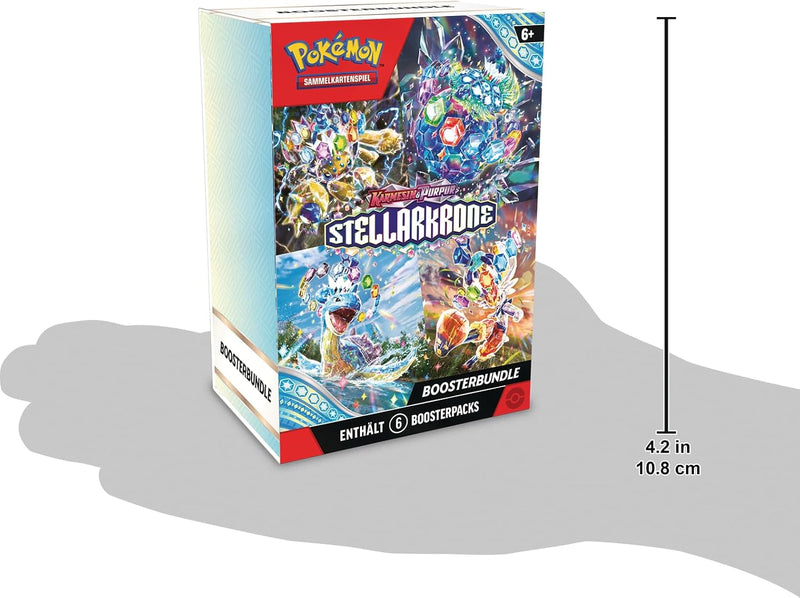 Pokémon-Sammelkartenspiel: Boosterbundle Karmesin & Purpur – Stellarkrone (6 Boosterpacks)