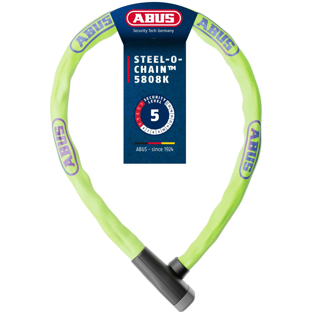 ABUS Kettenschloss Steel-O-Chain 5805K – Fahrradschloss aus Stahl – ABUS-Sicherheitslevel 5 Grün (Li