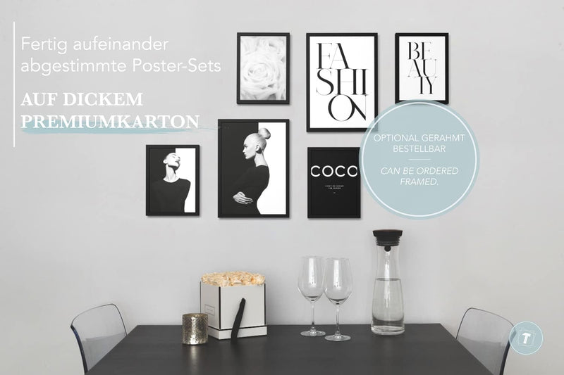 Papierschmiede® Mood Poster Set Coco Black Beauty, Bilder Wohnzimmer Deko Schlafzimmer, 2x 30x40 cm