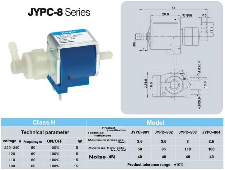 Jiayin JYPC-8 15 W AC 230 V – 240 V 50 Hz 110 cc/min Kolben Gas Wasser Elektromagnetische Pumpen Mag