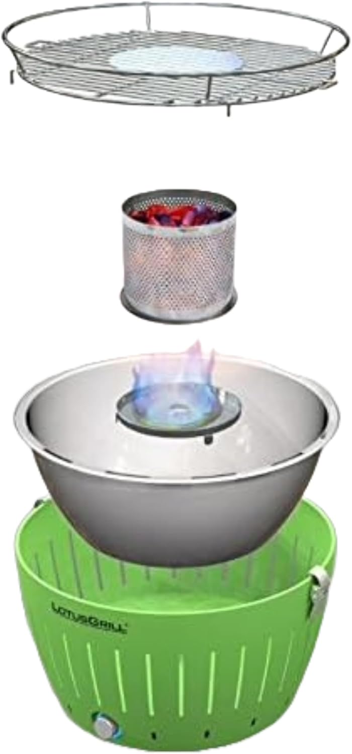 LotusGrill Kohlegrill Serie 435 XL, Zitrus, 43,5 x 35 x 25,7 cm, Rot Red, Red