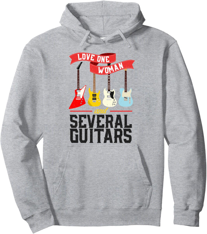 Lustige Gitarre Liebe Eine Frau Vintage-Musik-Geschenk Pullover Hoodie