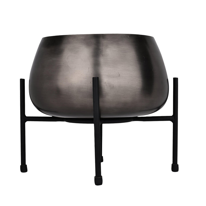 EGLO LIVING Übertopf Sakata, Deko Blumentopf mit Füssen, Blumenständer aus Metall in Nickel-Antik un
