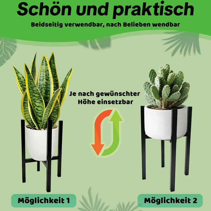 Verstellbarer Blumenständer metall 24–38cm,Pflanzenständer mit Tablett 12cm