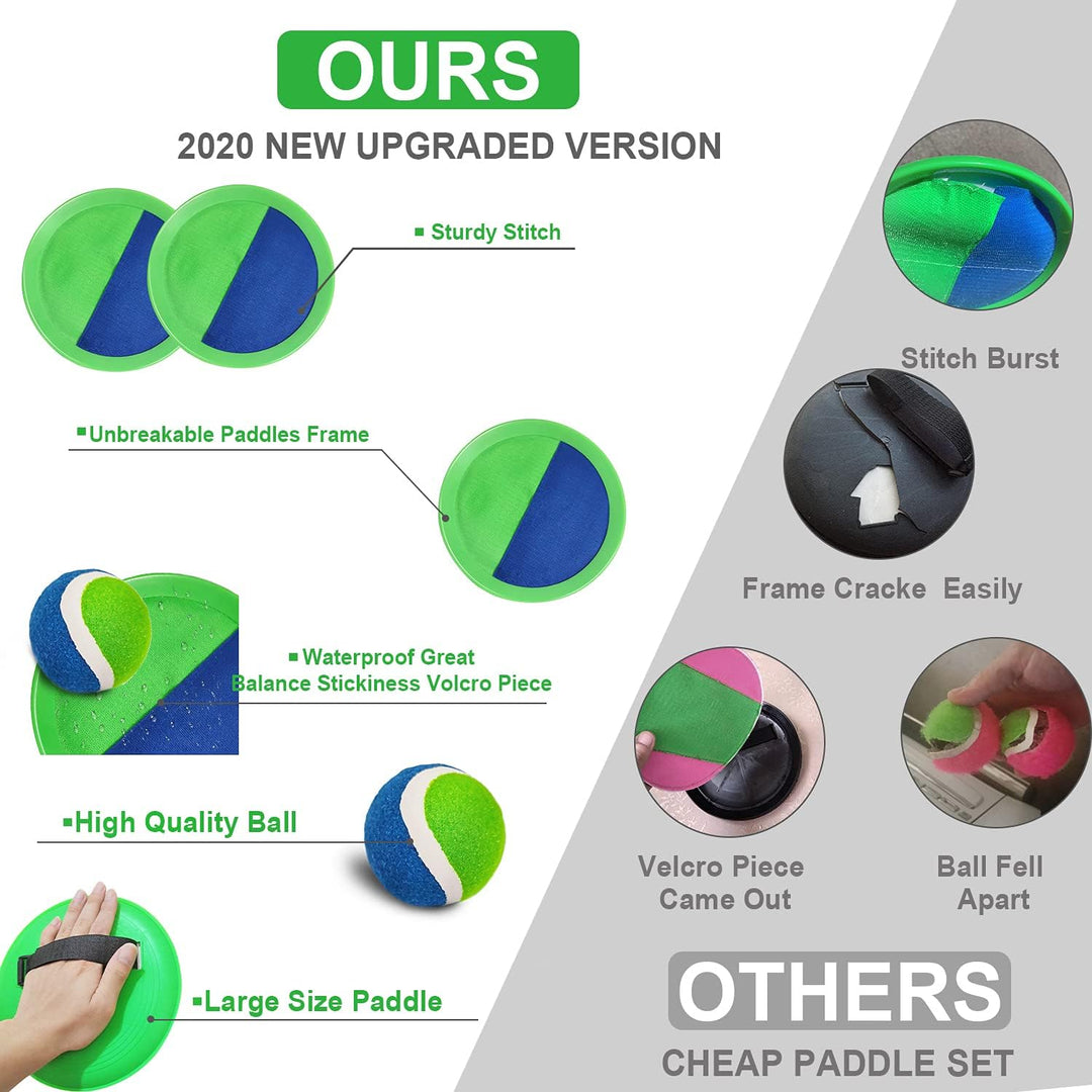 Jalunth Klettballspiel Klettball Strandspielzeug Strandspiele Wurfspiel Kinder Erwachsene Garten Out