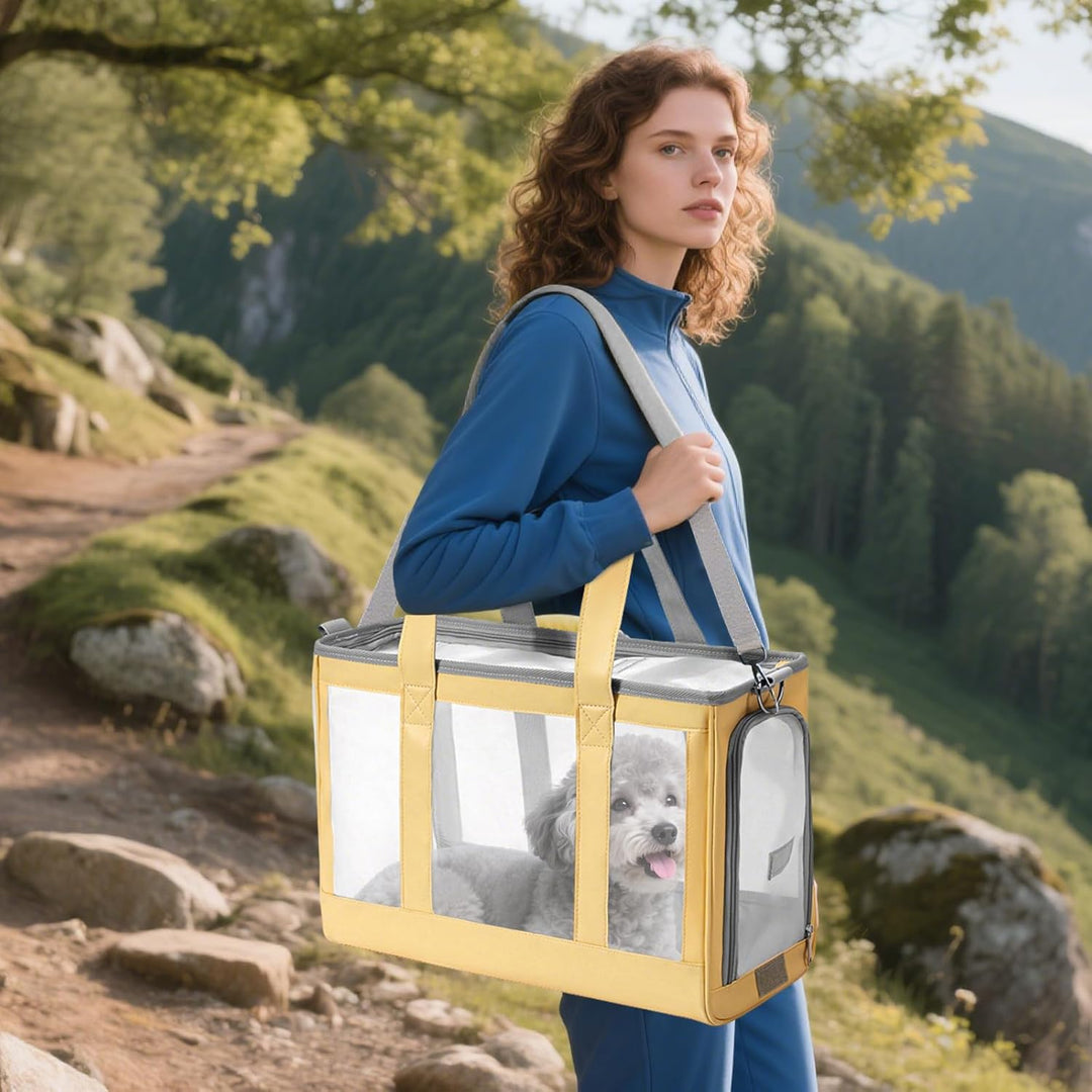PETCUTE Airline Genehmigt Katzentransporttasche,Atmungsaktive Haustier Hundetragetasche mit Herausne