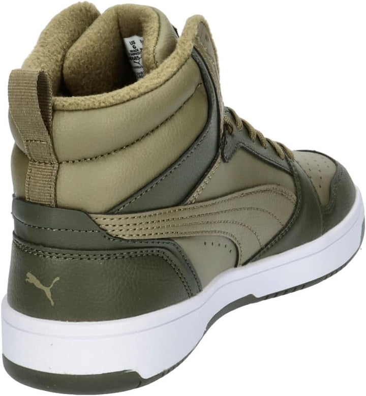 PUMA Unisex Kinder Rebound V6 Mid WTR Jr Sneaker 36 EU Alpine Snow Sand Dune Puma Weiss, 36 EU Alpin