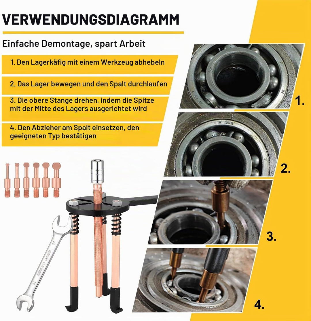 36 in 1 Lagerabzieher Set, Universal Innenlager Abzieher, Multifunktionales Lagerentfernungswerkzeug