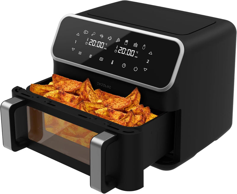 Cecotec Digitale Heissluftfritteuse 9L mit Fenster - Air Fryer Cecofry Panoramic 9000. 2700W, bewegl