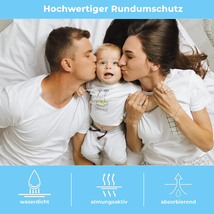 wasserdichter Matratzenschoner 90 x 200 cm - atmungsaktive Matratzenauflage 90x200 cm, 90x200 cm