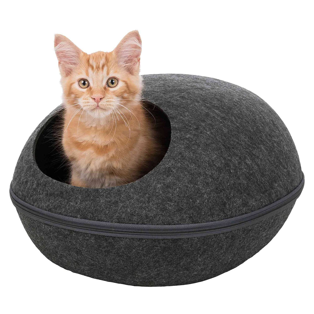Trixie 36319 Kuschelhöhle Liva, Filz, 40 × 24 × 47 cm, anthrazit, schwarz