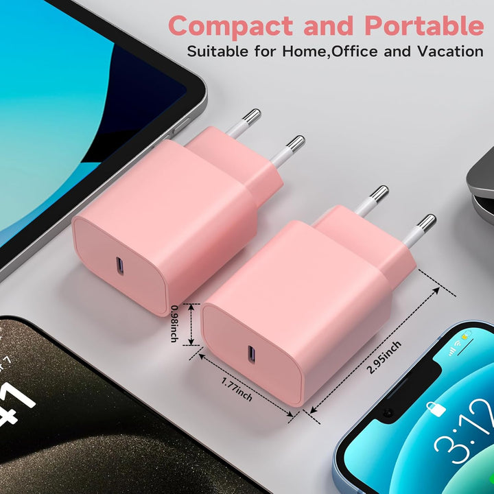 USB-C-ladegerät, für iPhone 16/15 Serie, for iPhone Schnellladegerät, PD20W, ladegerät-Typ-C, 2er Pa