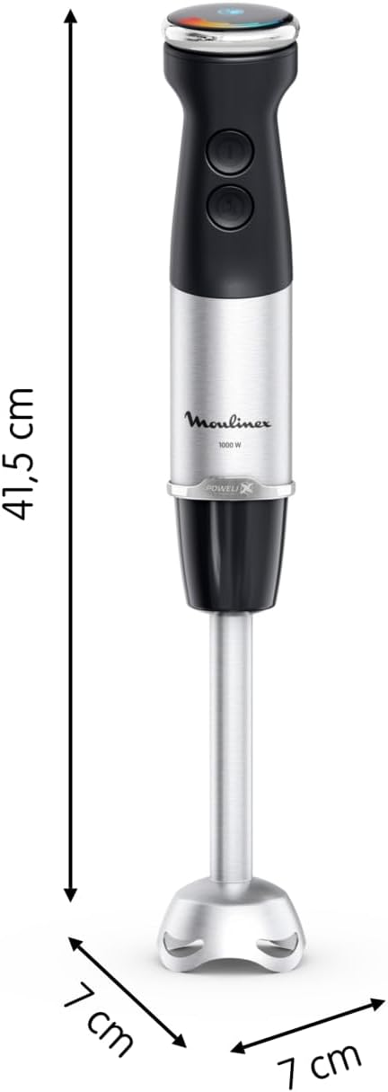 Moulinex Quickchef+, Stabmixer, Technologie mit Powelix-Klingen, Leistung 1000 W, Mixer mit Schnellm
