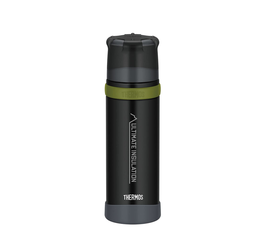 Thermos Mountain Beverage Bottle 0,50l, Black, Thermosflasche Edelstahl mit Trinkbecher, 24 h heiss