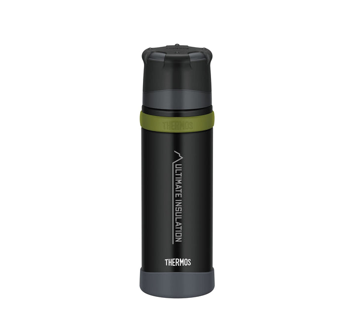 Thermos Mountain Beverage Bottle 0,50l, Black, Thermosflasche Edelstahl mit Trinkbecher, 24 h heiss