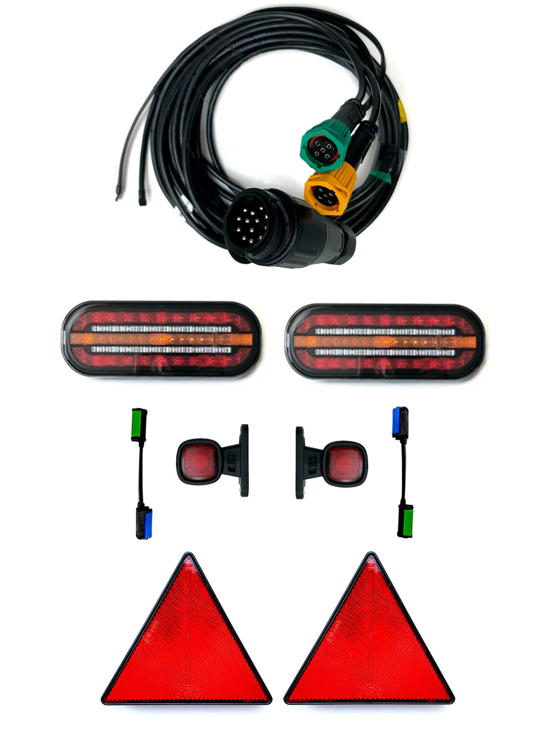 Anhängerbeleuchtung SET LED Rückleuchten 2x LED Umrissleuchte 13 polig Kabel 7m