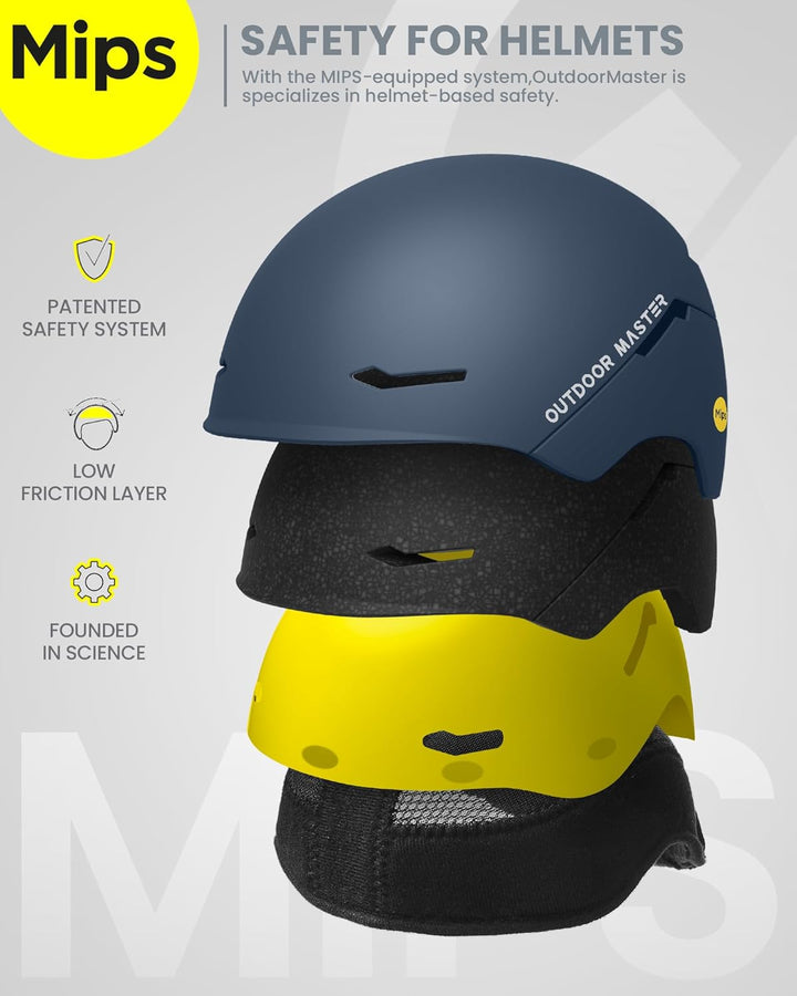 OutdoorMaster ELK MIPS Skihelm - Schneesporthelm Snowboardhelm für Männer Frauen & Jugend Dunkelblau