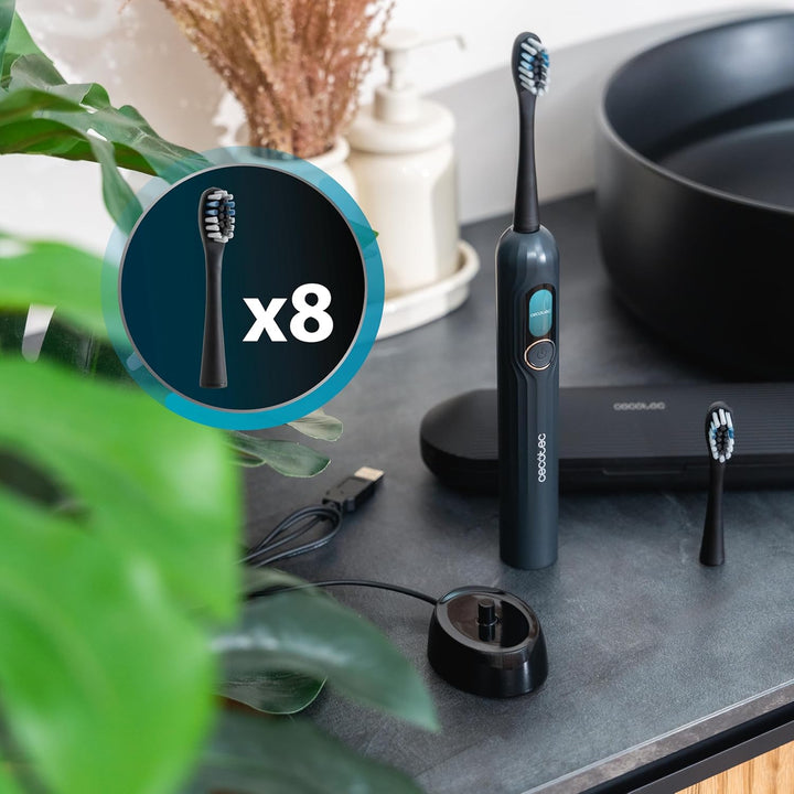 Cecotec elektrische Zahnbürste ToothCare UltraSonic PlatiniumSwing. DualClean Sonic+Oszillation, 50.