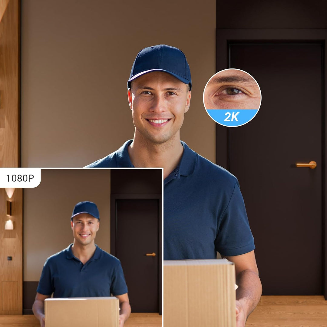 EZVIZ 2K Video Türklingel und Chime, Akku Doorbell Kit mit KI Personenerkennung, Zwei-Wege-Audio und