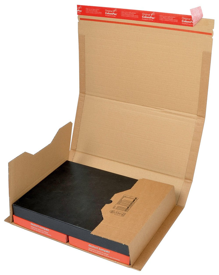ColomPac CP020.17 Wickelverpackung aus Wellpappe mit Selbstklebeverschluss und Aufreissfaden, braun