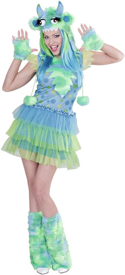 "GREEN MONSTER GIRL" (dress, headpiece, gloves, leg warmers) - (S), S