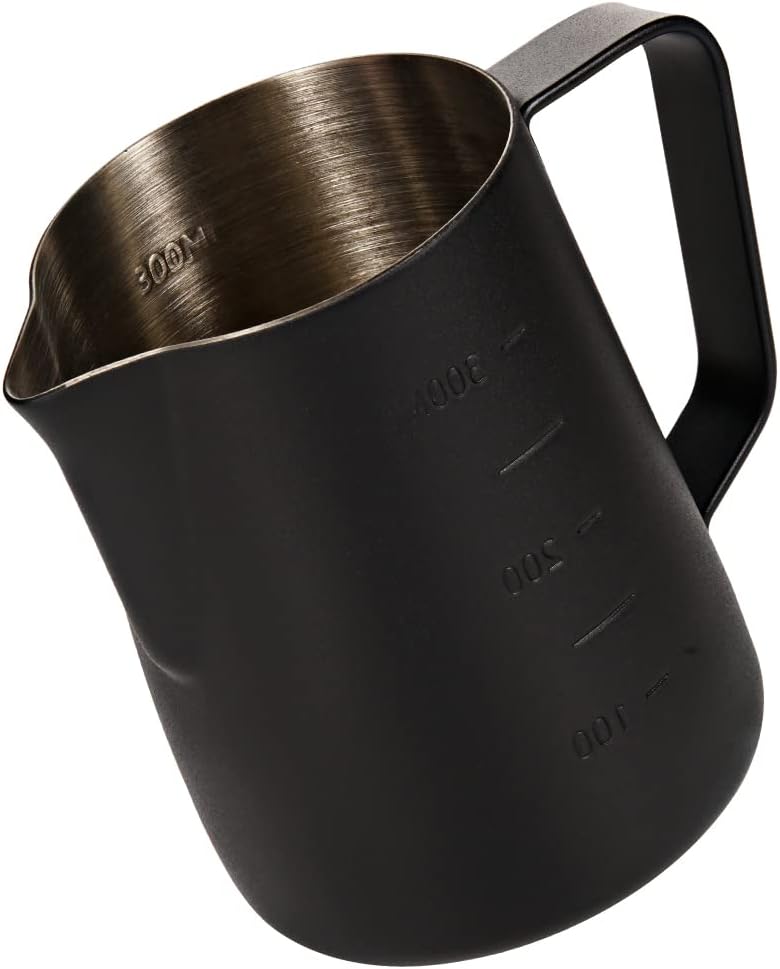 Dianoo Espresso Dampfkrug 350ml, Milchaufschäumkrug Edelstahl mit Messung, Milchaufschäumbecher, Kaf