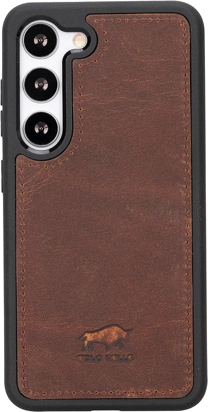Solo Pelle Lederhülle für das Samsung Galaxy S23 Hülle aus echtem Leder, Model: Stanford (Vintage Br