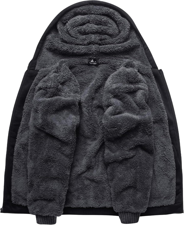 SwissWell Herren Fleecejacke Full Zip Kapuzenjacke Winter Sweatjacke mit Kapuze Gefütterte Hoodie Mä