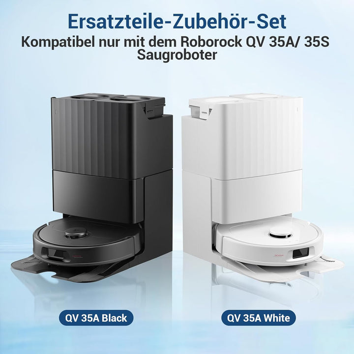 26 Stück Zubehör für Roborock QV 35A, QV 35S Saugroboter Ersatzteile, 2 Hauptbürsten, 4 HEPA-Filter,