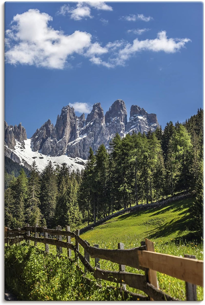 ARTland Leinwandbilder Wandbild Bild auf Leinwand 40x60 cm Landschaftsbilder Südtirol Berge Alpen Wa