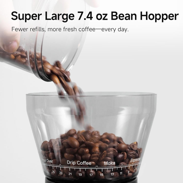 HIBREW G3 Kaffeemühle, 31 Präzisionsstufen, elektrische Kaffeemühle für Wasserkocher Turque/Espresso