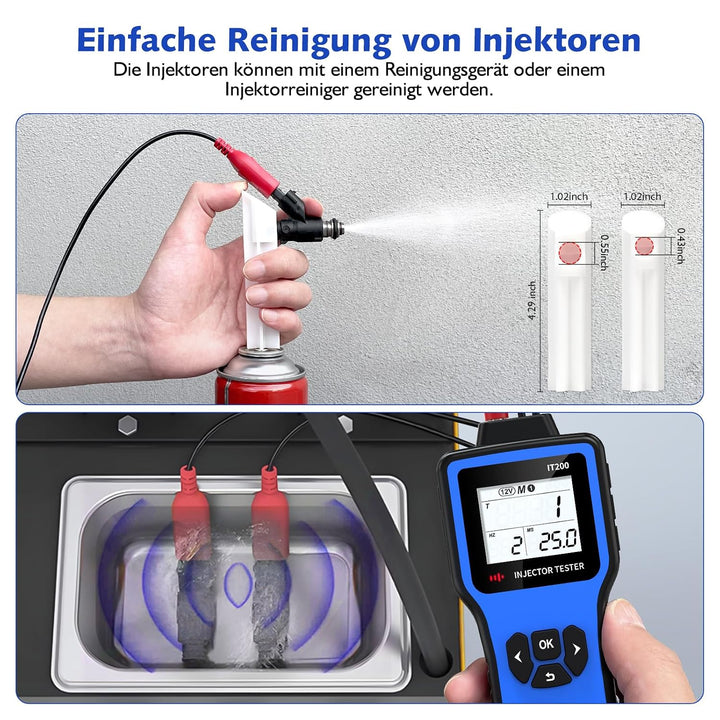 5V/12V Einspritzdüsen Tester Benzin,Einspritzdüsen Prüfgerät mit 5 Modi
