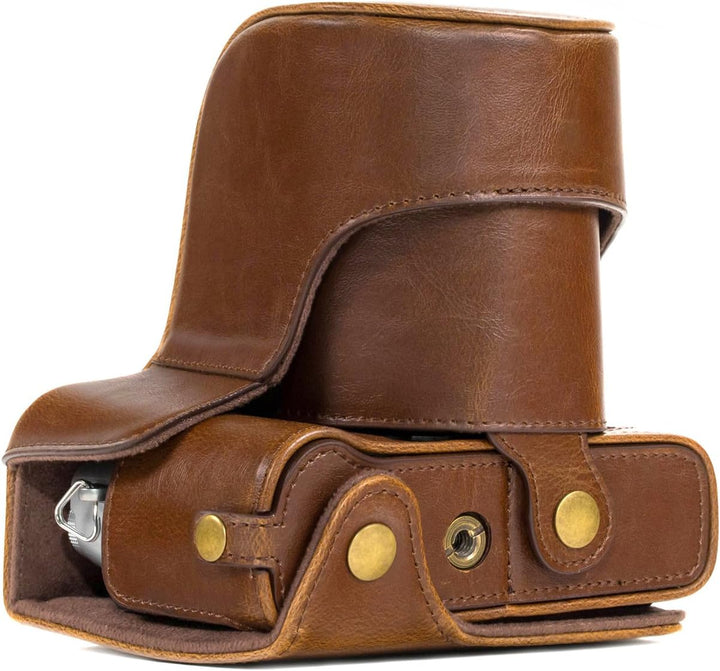 MegaGear MG577 Ever Ready Leder Kameratasche mit Trageriemen kompatibel mit Fujifilm X-T30, X-T20 (1