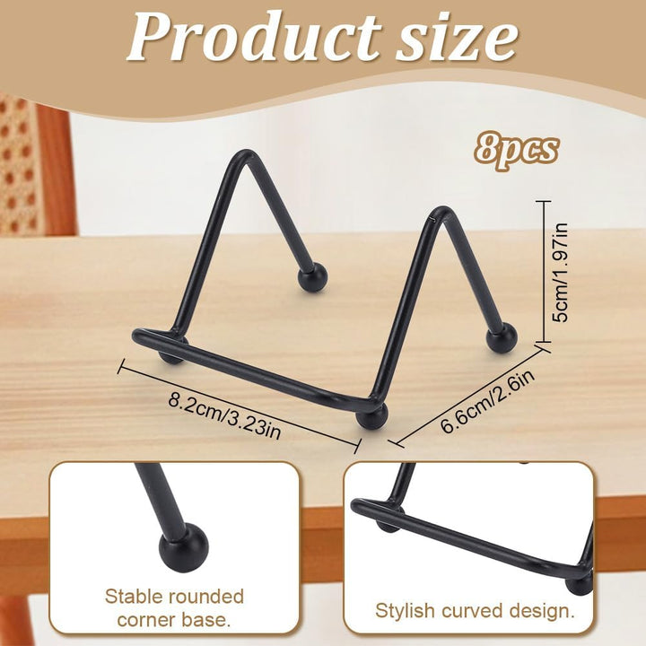 PLIGREAT 8 Packung Schwarze Metallplattenständer 5cm Mini Staffelei Präsentationsständer Für Teller