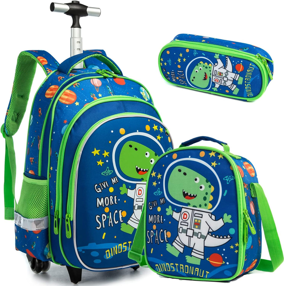 Rucksack Junge Schulranzen Trolley Schulrucksack Mädchen Teenager 3PCS 17” Kinder Schultrolley Geeig