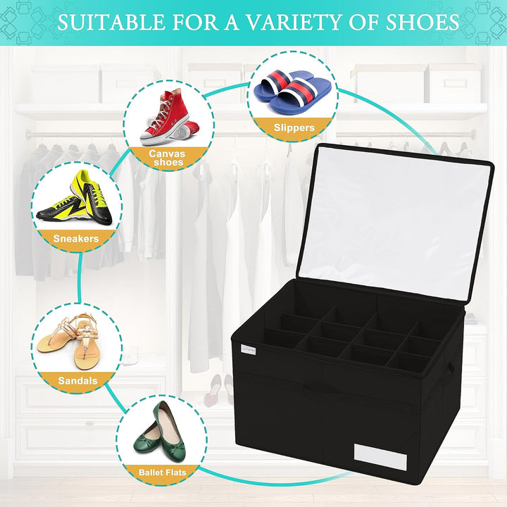 Schuhorganizer für Closet, Passt 16 Paare, grosse Schuhschrank, Schuhbox mit Durchsichtigem Deckel,