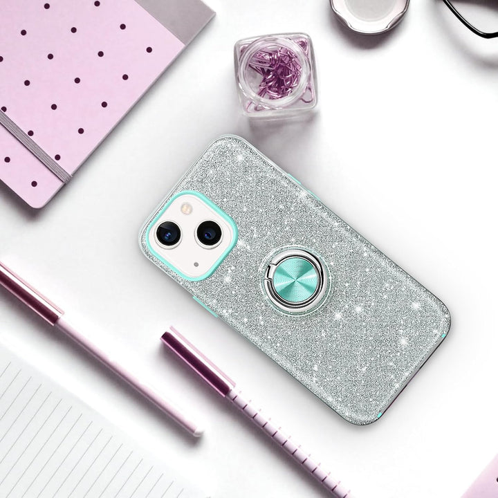 SouliGo iPhone 14 Hülle, iPhone 14 Hülle Glitzer, iPhone 14 Handyhülle Silikon Case Cover mit 360 Gr