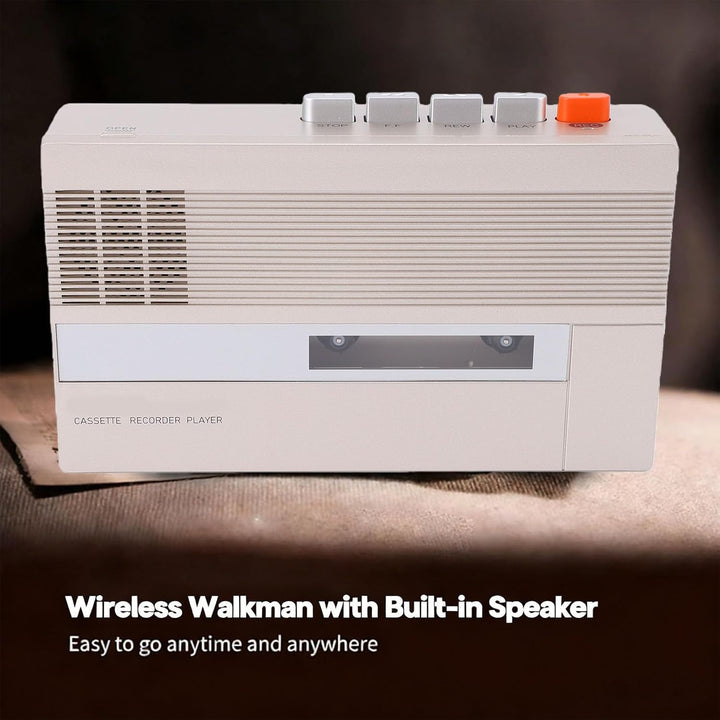 Tosuny Retro Kassettenspieler mit Bluetooth Sender und Recorder, Tragbarer Kassetten zu Digital Konv