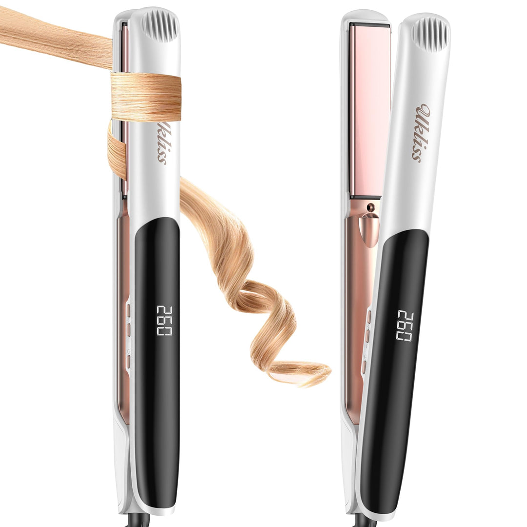 UKLISS Glätteisen Profi, 2 in 1 Haarglätter mit Keramik- & Ionen-Technologie | 30 Sek. Schnellaufhei
