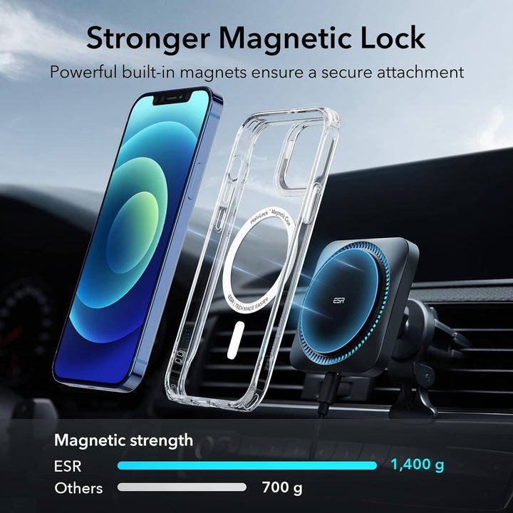 ESR Hülle für iPhone 12, iPhone 12 Pro 2020 Sidekick Hybrid Magafe Case, Transparent Handyülle mit H