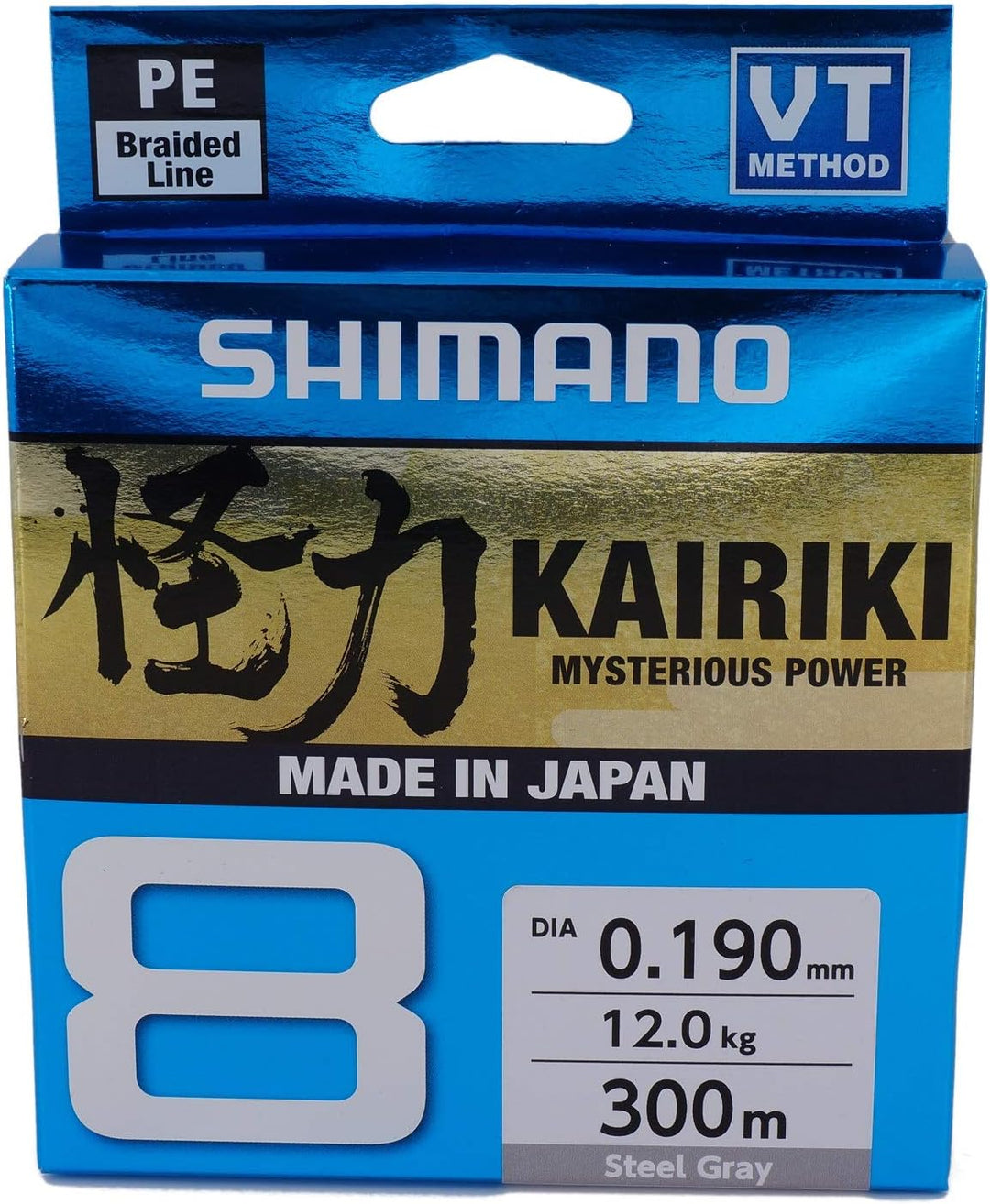 Shimano Kairiki 8, 300 Meter, hellgrau, geflochtene Angelschnur, 59WPLA68R1 0.06mm / 5.3kg, 300m, 0.