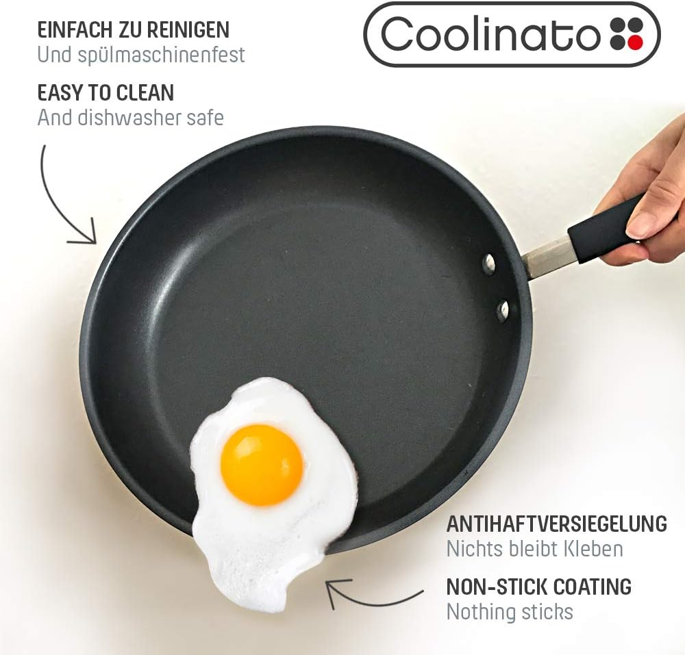 Coolinato Pfanne 20 cm beschichtet Edelstahl Bratpfanne für Gas Ceran Elektro Induktion &amp; Backofen 2