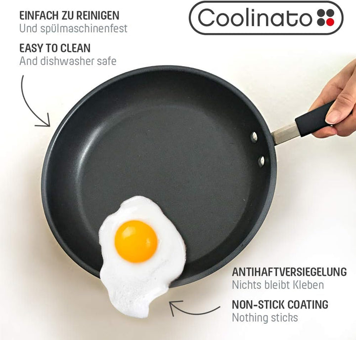Coolinato Pfanne 20 cm beschichtet Edelstahl Bratpfanne für Gas Ceran Elektro Induktion &amp; Backofen 2
