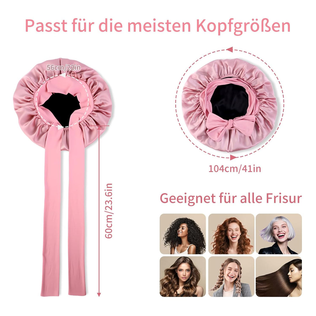 Seidenhaube zum Schlafen, Schlafhaube Seide aus 100% Maulbeerseide, 22 Momme Bonnet Seide Doppellagi
