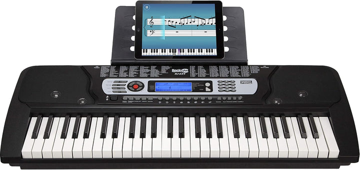 RockJam 54 Key Keyboard Piano with Power Supply, Sheet Music Stand, Piano Note Stickers & Simply Pia